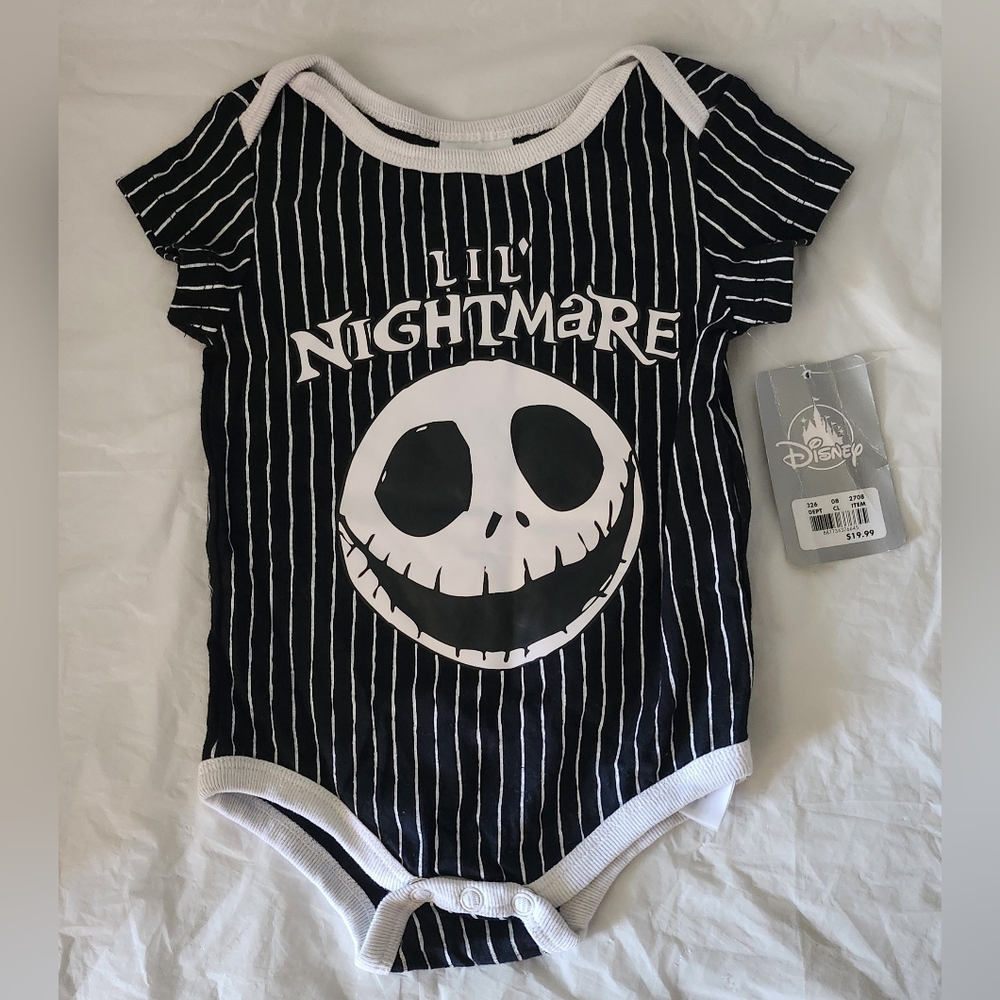 Disney Nightmare Before Christmas Black and White Bodysuit